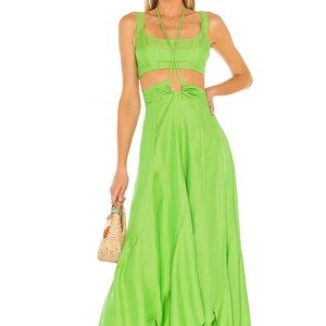 Cult Gaia Vibrant Green Backless Dress